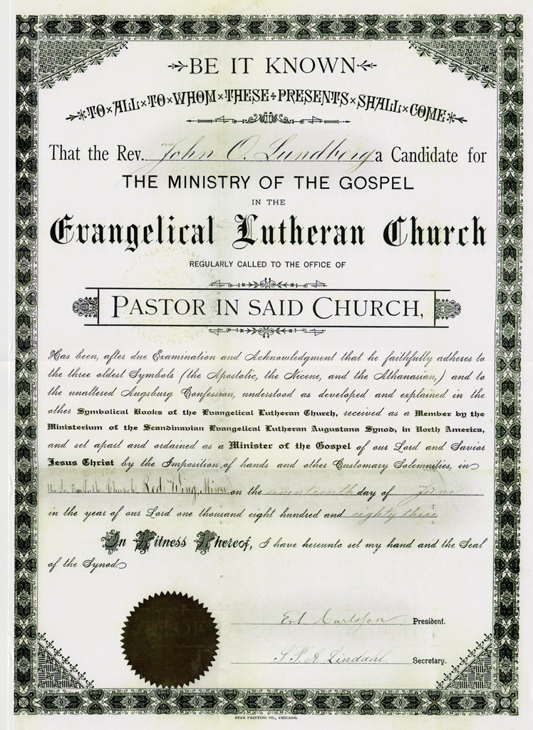 John O. Lundberg Ordained 17 June 1883 John O. Lundberg Ordained 17 June 1883